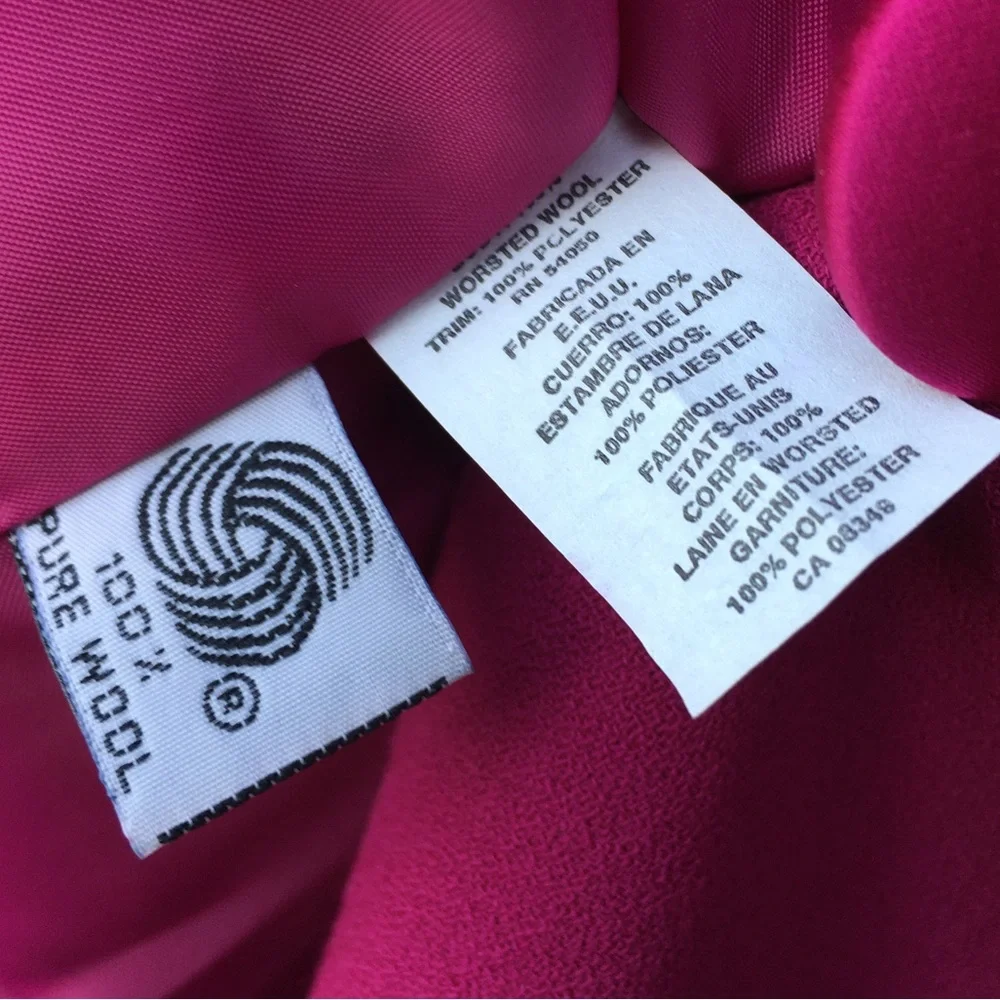 Christian Dior Vintage Jacket Skirt Suit Wool Pink 18